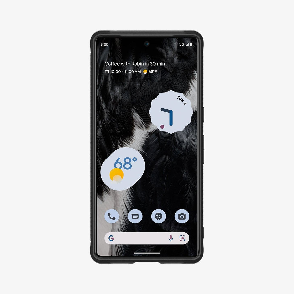 ACS04698 - Pixel 7 Case Rugged Armor in matte black showing the front