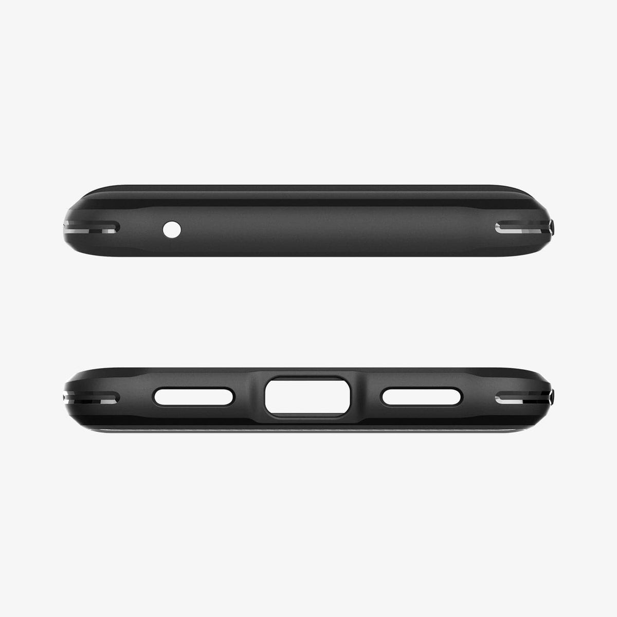 ACS04698 - Pixel 7 Case Rugged Armor in matte black showing the top and bottom with precise cutouts