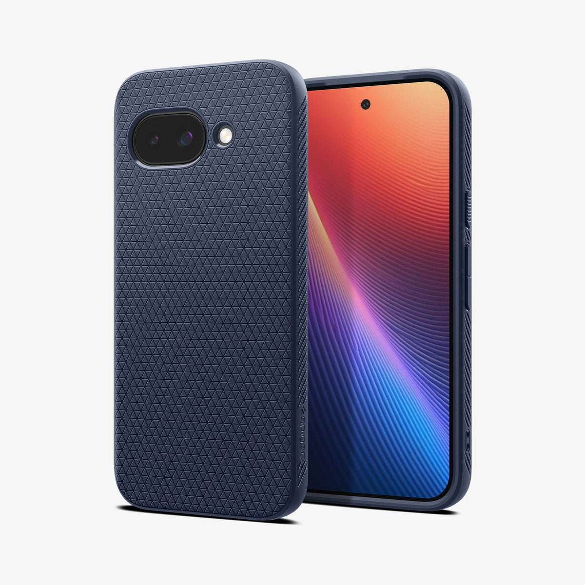 ACS09040 - Pixel 9a Case Liquid Air in Navy Blue showing the back, partial front and sides