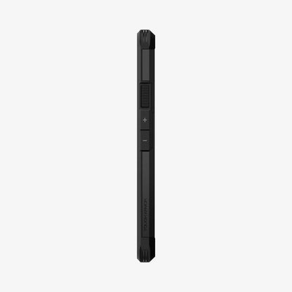 ACS04479 - Pixel 6a Case Tough Armor in black showing the side with volume controls