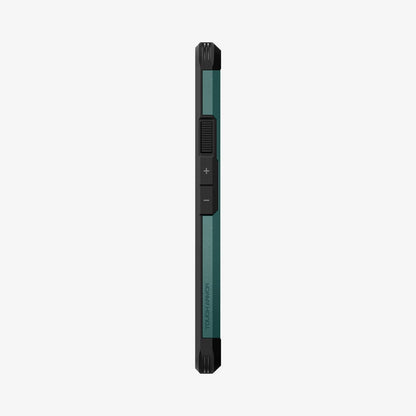 ACS04481 - Pixel 6a Case Tough Armor in midnight green showing the side with volume controls