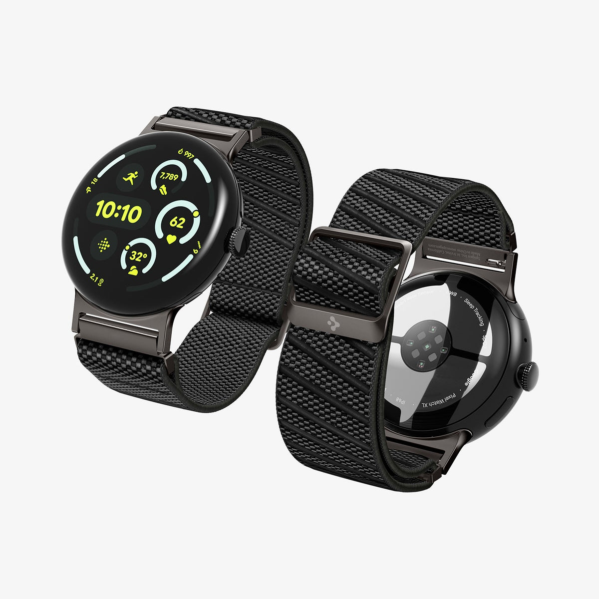 AMP11420 - Pixel Watch 5 (41mm) Lite Fit X Black showing the front and back