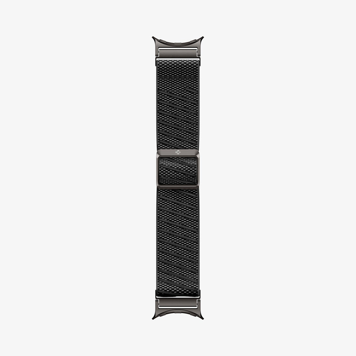 AMP11421 - Pixel Watch 4 45mm Lite Fit X Watch Band in black showing the watch band laid out flat