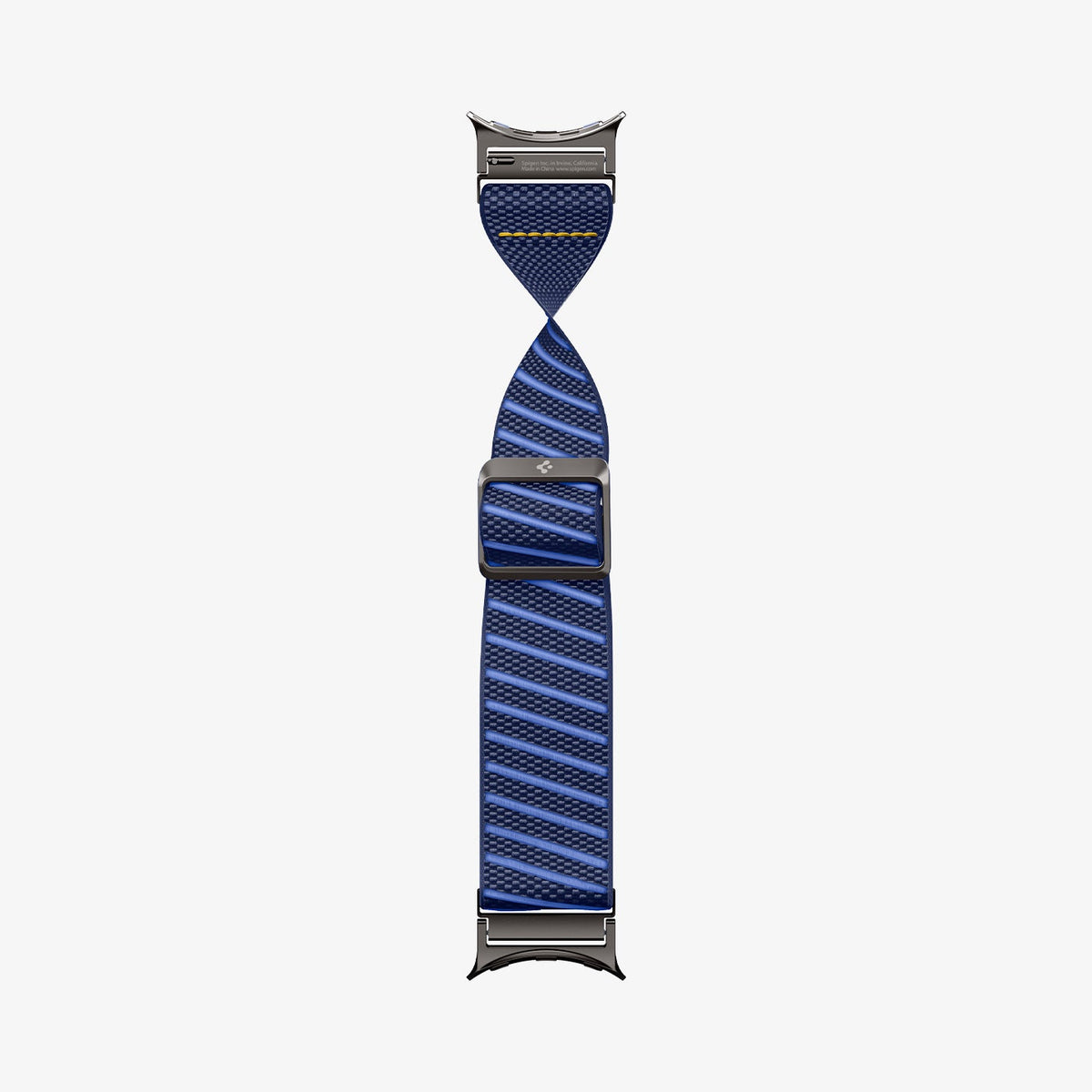 AMP11812 - Pixel Watch 5 (41mm) Lite Fit X Blueberry Navy showing the watch band laid out flat and bending
