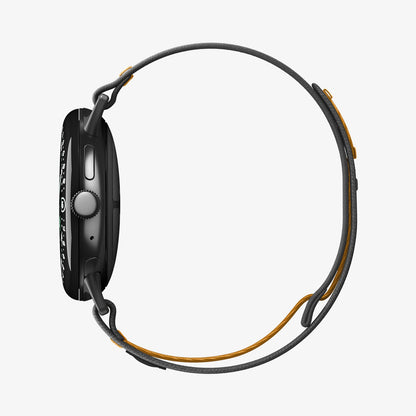 AMP11751 - Pixel Watch 5 (41mm) Athlex Air Active Black Orange side profile illustrating the slim and low-profile design.