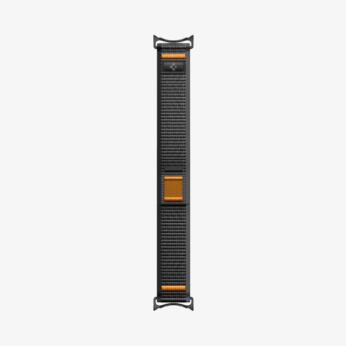 AMP11747 - Pixel Watch 5 (45mm) Athlex Air Active Black Orange full-length view showing the adjustable wraparound band.