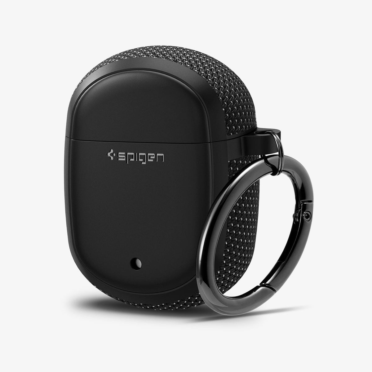 ASD01310 - Pixel Buds 2 Series Case Classic Fit in black showing the front and side with carabiner