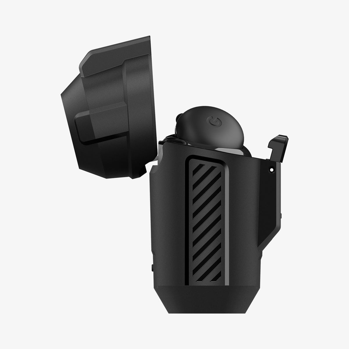 ACS09481 - Pixel Buds 2a Case Lock Fit in black showing the side with top open