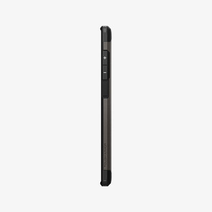 ACS03924 - Galaxy S22 Ultra 5G Case Tough Armor in gunmetal showing the side with volume controls