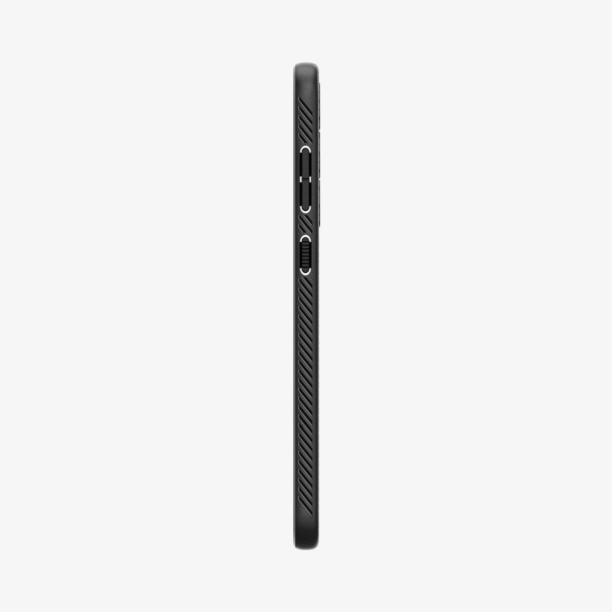ACS05712 - Galaxy S23 Case Liquid Air in matte black showing the side with volume controls