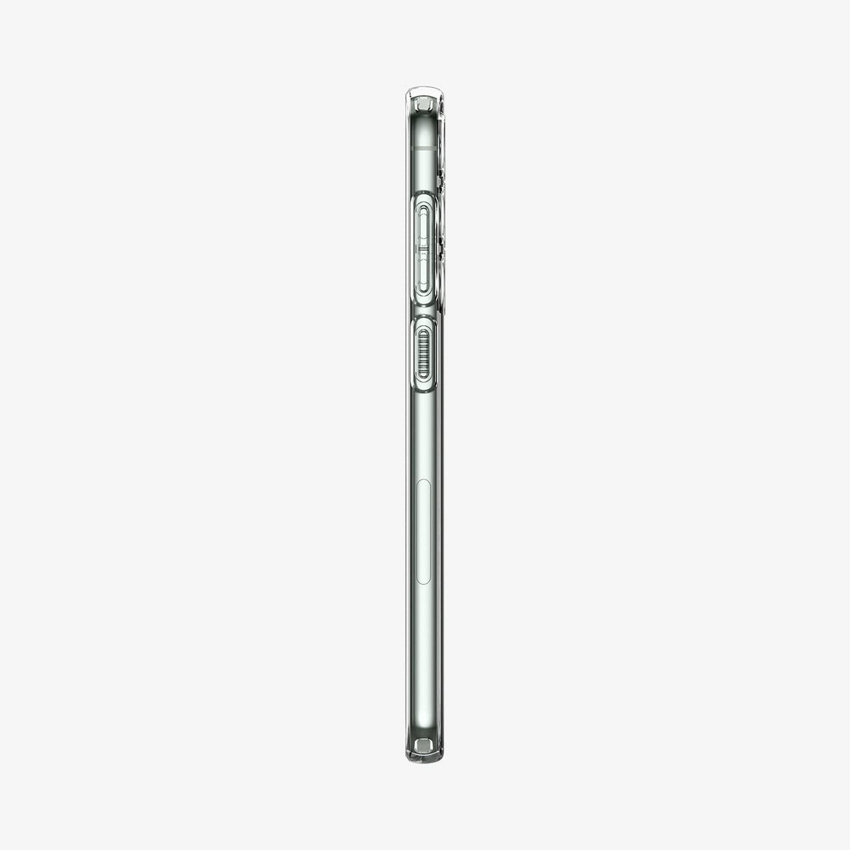 ACS05708 - Galaxy S23 Case Liquid Crystal in crystal clear showing the side with volume controls