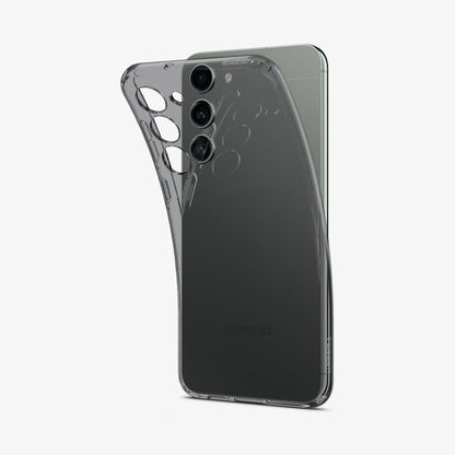 ACS05709 - Galaxy S23 Case Liquid Crystal in space crystal showing the back with case bending away from device to show the flexibility