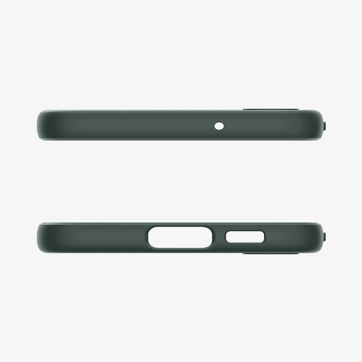 ACS05667 - Galaxy S23 Plus Case Liquid Air in abyss green showing the top and bottom with precise cutouts