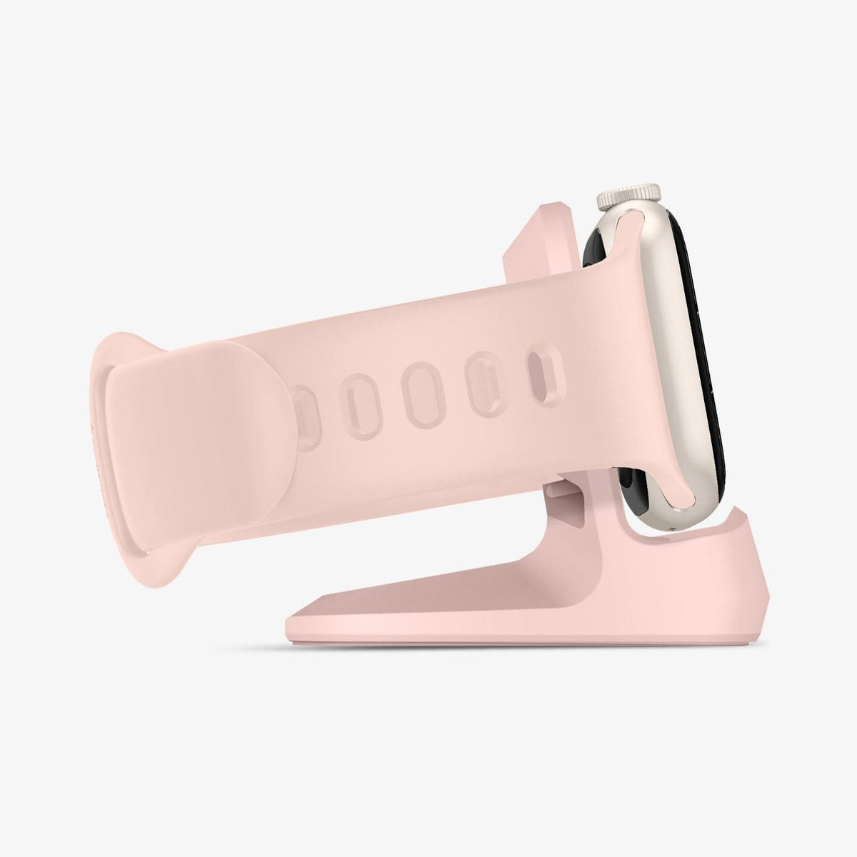 000CD21183 - Apple Watch Night Stand S350 in pink showing the side with watch on stand