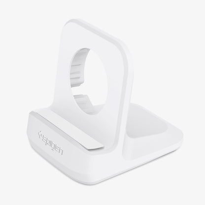 000CD21181 - Apple Watch Night Stand S350 in white showing the front, top and side