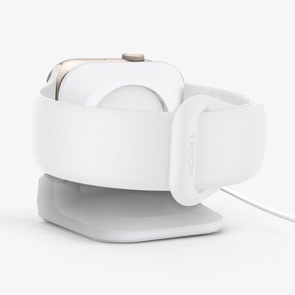 000CD21181 - Apple Watch Night Stand S350 in white showing the back with watch on stand
