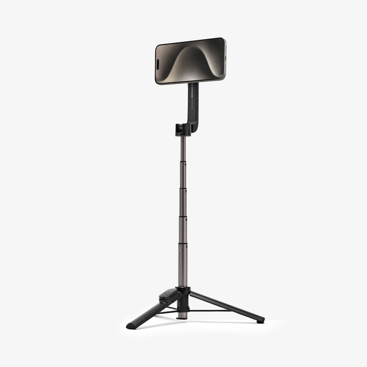 AMP07656 - Tripod Selfie Stick (Magfit) | S571W showing the front of the device attached to the tripod selfie stick extended with a stand