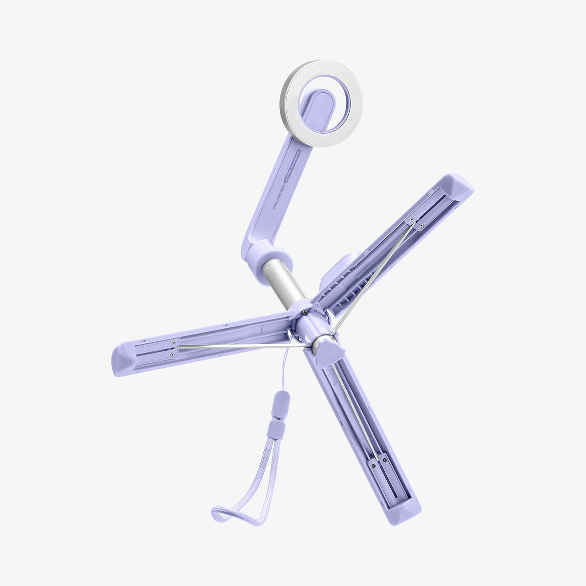 AMP07658 - Tripod Selfie Stick (Mag Fit) | S571W in Lavender showing the front, sides and tripod stand open