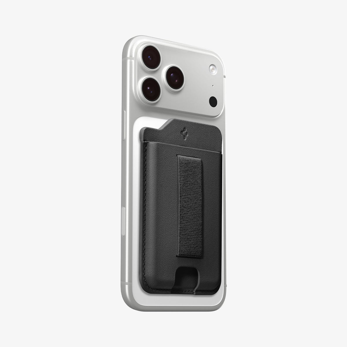AFA10802 - MagSafe SleekBand Card Holder | 3 Cards (MagFit) in Dark Black attach with the phone