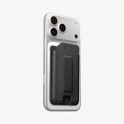 AFA10802 - MagSafe SleekBand Card Holder | 3 Cards (MagFit) in Dark Black attach with the phone