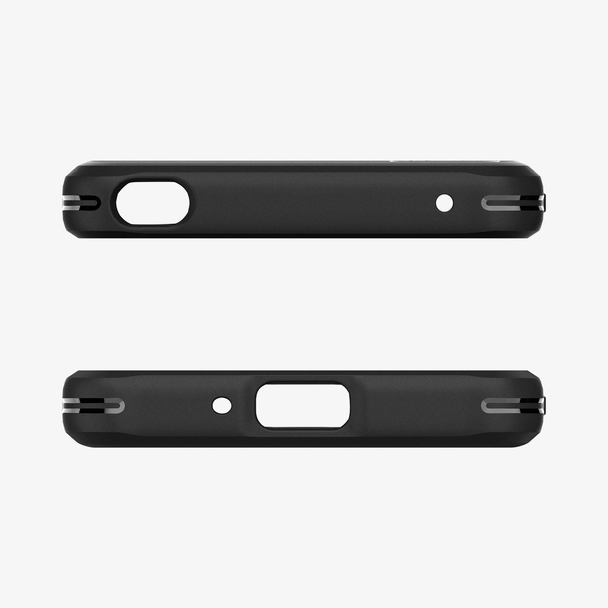ACS04554 - Sony Xperia 10V Case Rugged Armor in matte black showing the top and bottom