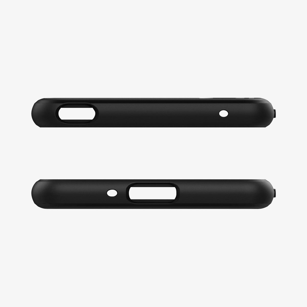 ACS02842 - Sony Xperia 10 III Case Rugged Armor in matte black showing the top and bottom
