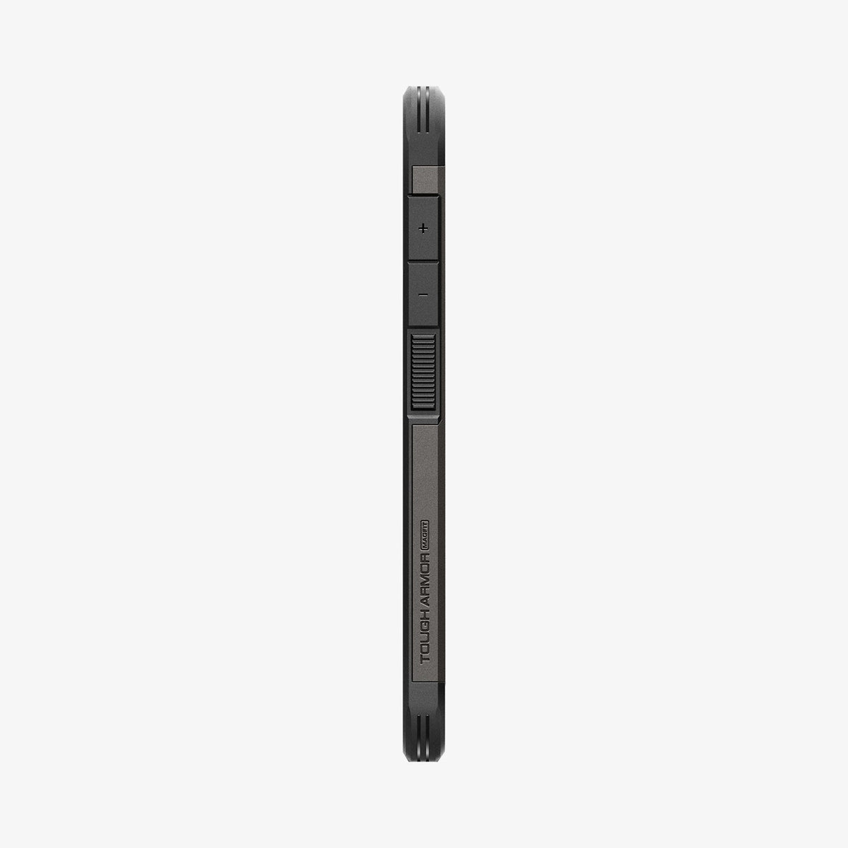 ACS08988 - Galaxy S25 Plus Case Tough Armor AI (MagFit) in Gunmetal showing the side