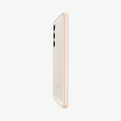 ACS06086 - Galaxy S23 Case Ultra Hybrid in sand beige showing the side and partial back