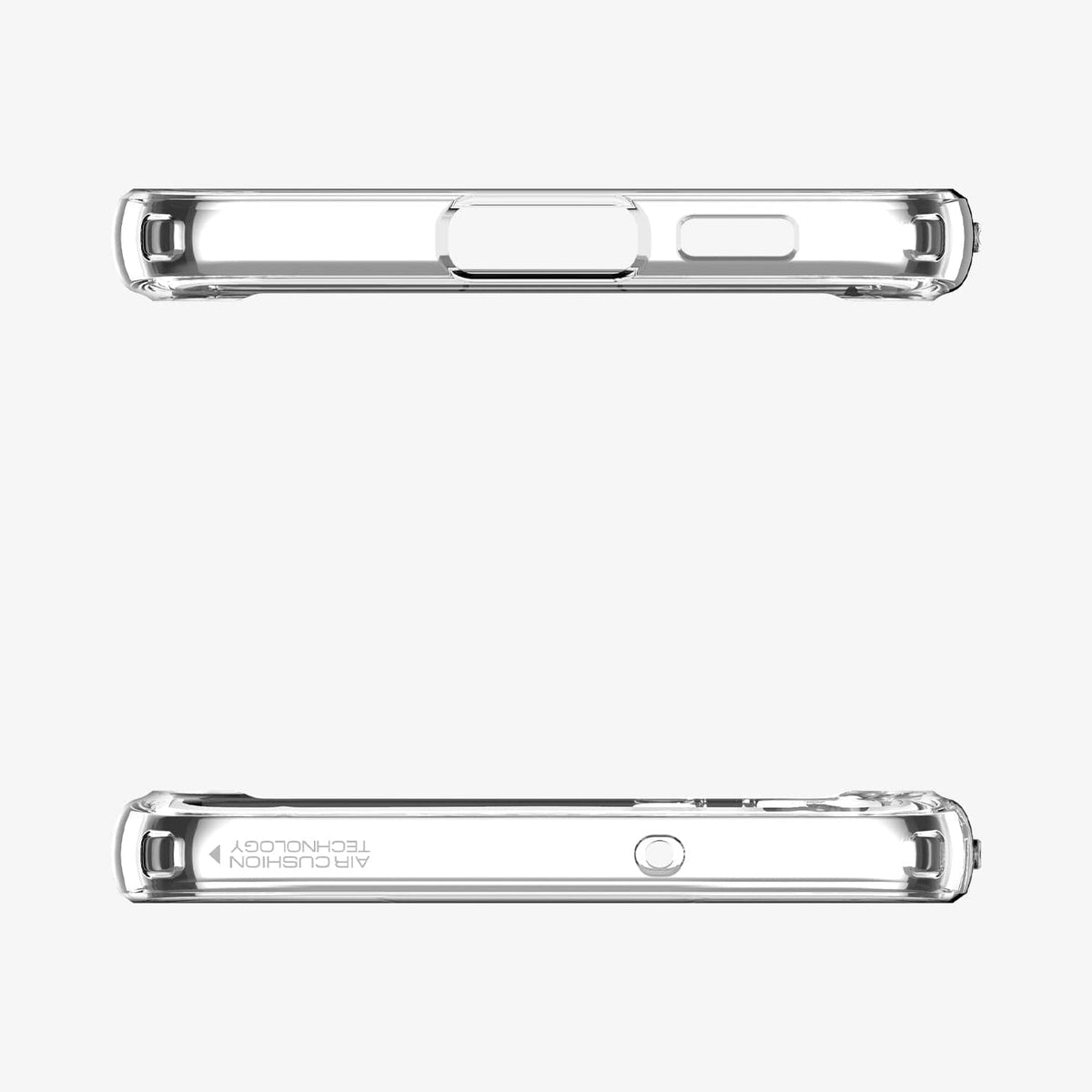 ACS05714 - Galaxy S23 Case Ultra Hybrid in crystal clear showing the top and bottom with precise cutouts