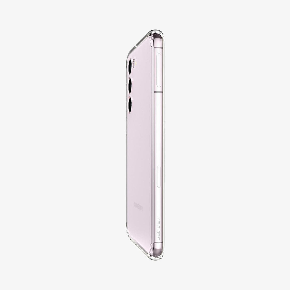 ACS05714 - Galaxy S23 Case Ultra Hybrid in crystal clear showing the side and partial back