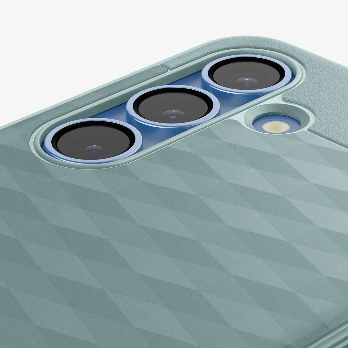 ACS09063 - Galaxy S25 Case Parallax (MagFit) in Sage Green showing the partial back, lens camera zoomed in