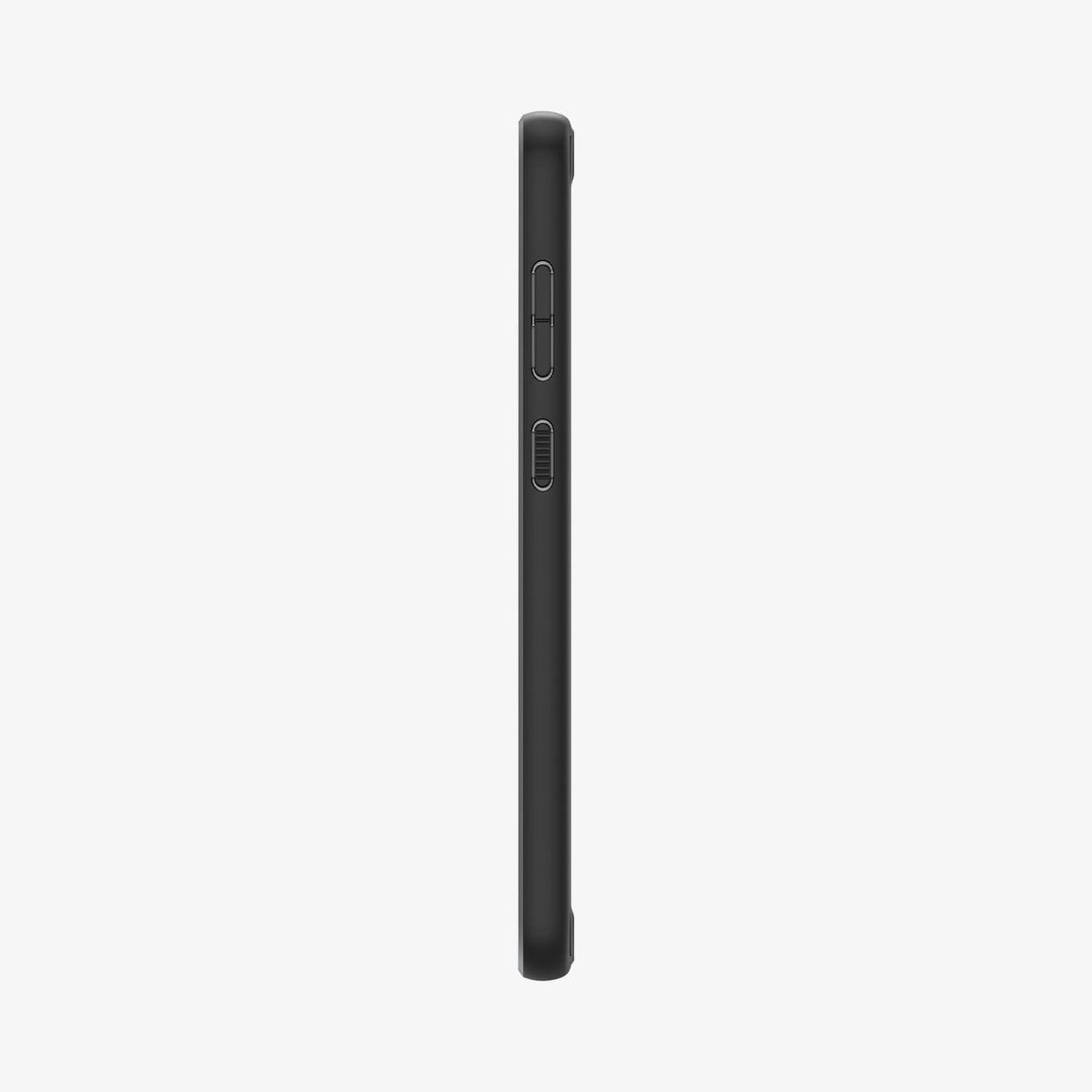 ACS05669 - Galaxy S23 Plus Case Ultra Hybrid in black showing the side with volume controls
