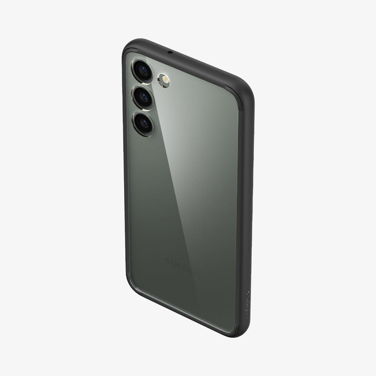 ACS05669 - Galaxy S23 Plus Case Ultra Hybrid in black showing the back, top and partial side