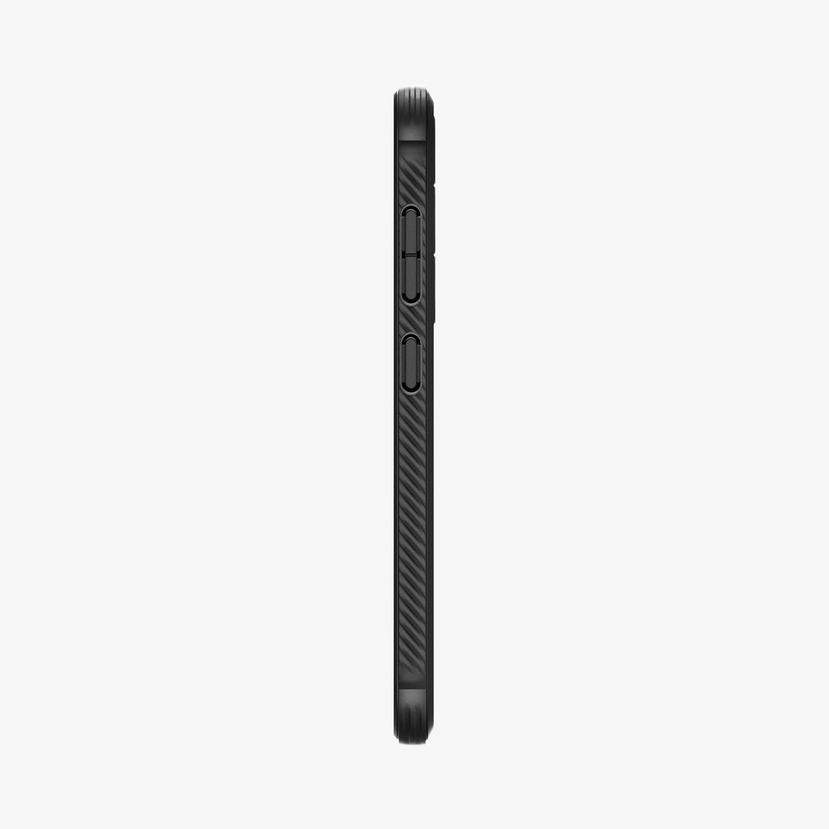 ACS07326 - Galaxy S24 Plus Case Rugged Armor in Matte Black showing the side with side buttons