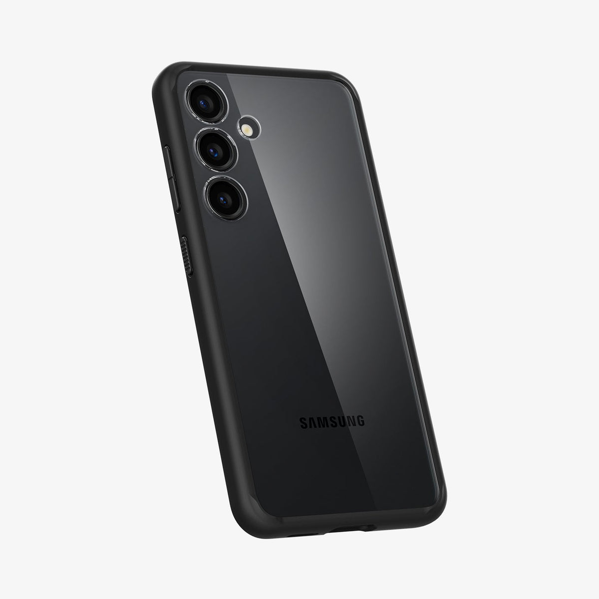 ACS07330 - Galaxy S24 Plus Case Ultra Hybrid in Matte Black showing the back, partial side and bottom
