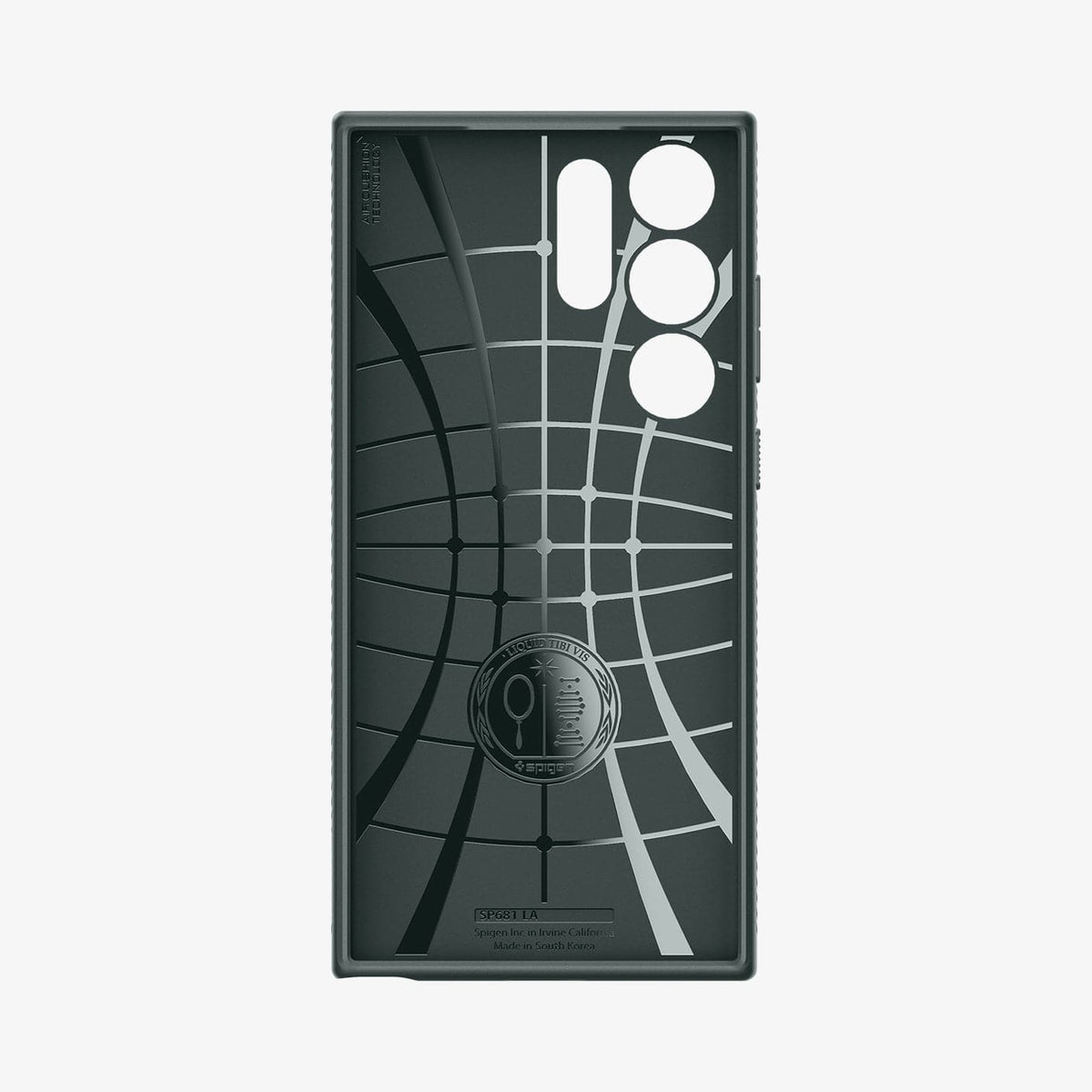 ACS05615 - Galaxy S23 Ultra Case Liquid Air in abyss green showing the inside of case