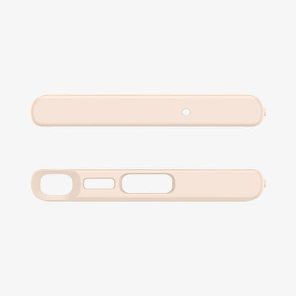 ACS06078 - Galaxy S23 Ultra Case Ultra Hybrid in sand beige showing the top and bottom with precise cutouts
