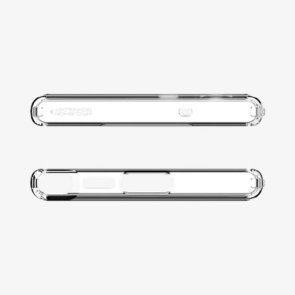 ACS05617 - Galaxy S23 Ultra Case Ultra Hybrid in crystal clear showing the top and bottom with precise cutouts