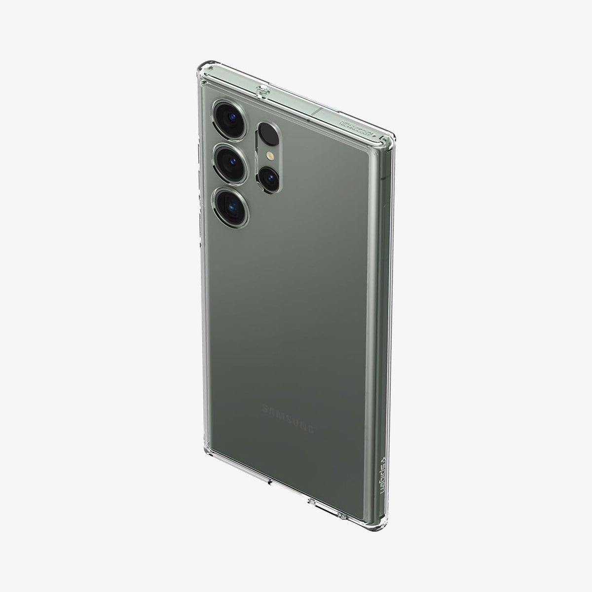ACS05617 - Galaxy S23 Ultra Case Ultra Hybrid in crystal clear showing the back, top and partial side