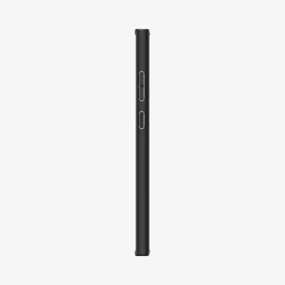 ACS05619 - Galaxy S23 Ultra Case Ultra Hybrid in frost black showing the side with volume controls