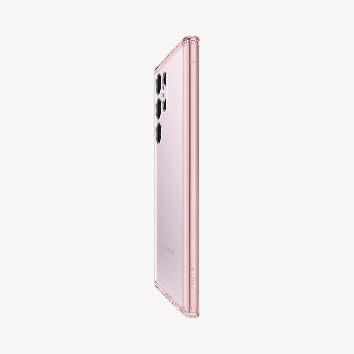 ACS06079 - Galaxy S23 Ultra Case Ultra Hybrid in rose crystal showing the side and partial back