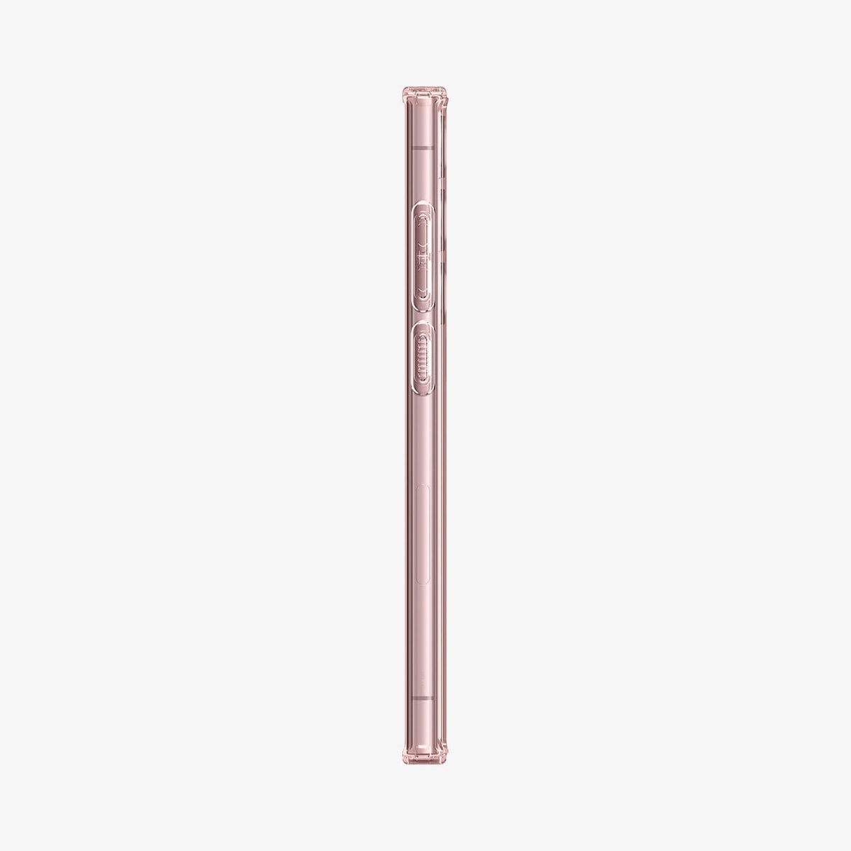ACS06079 - Galaxy S23 Ultra Case Ultra Hybrid in rose crystal showing the side with volume controls