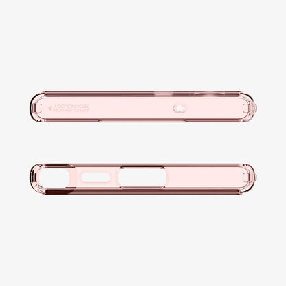 ACS06079 - Galaxy S23 Ultra Case Ultra Hybrid in rose crystal showing the top and bottom with precise cutouts
