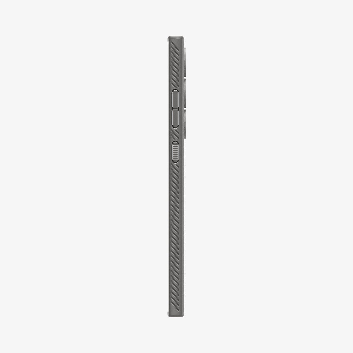 ACS07448 - Galaxy S24 Ultra Case Liquid Air in Granite Gray showing the side with side buttons