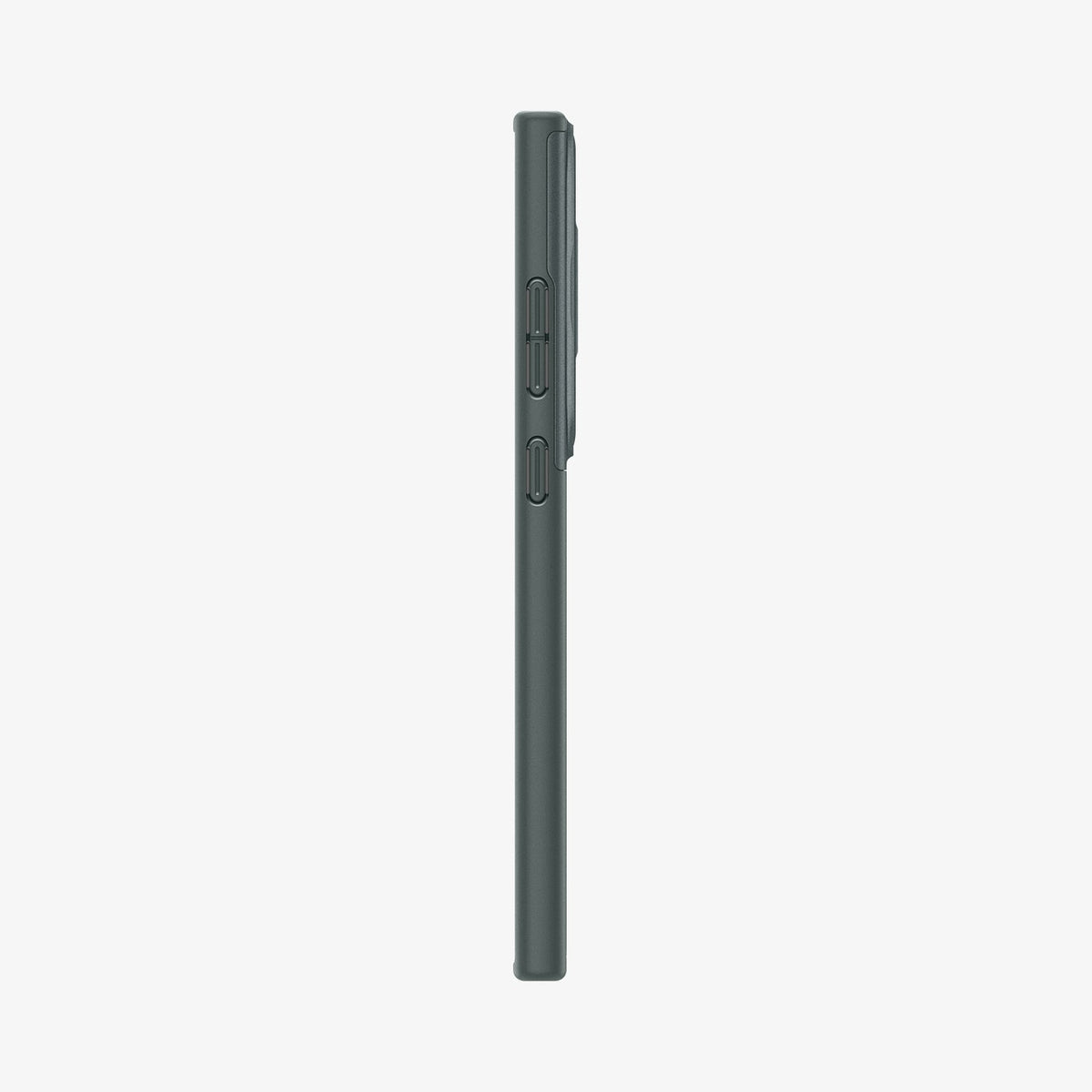 ACS07314 - Galaxy S24 Ultra Case Optik Armor in Abyss Green showing the side with side buttons