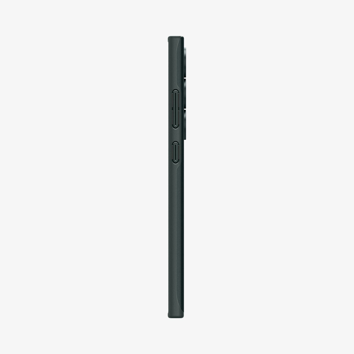 ACS07282 - Galaxy S24 Ultra Case Thin Fit in Abyss Green showing the side with side buttons