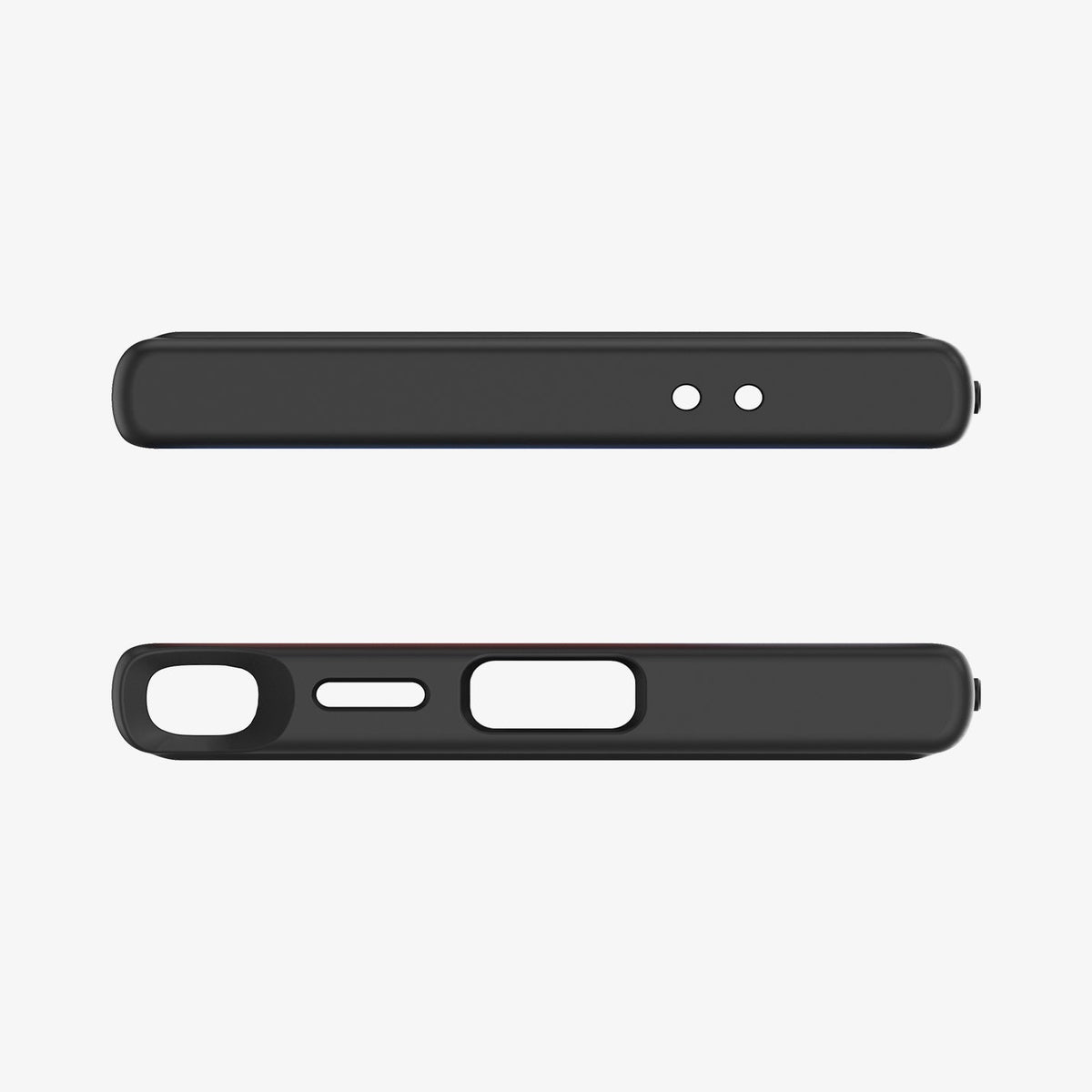 ACS07296 - Galaxy S24 Ultra Case Ultra Hybrid in Frost Black showing the top and bottom