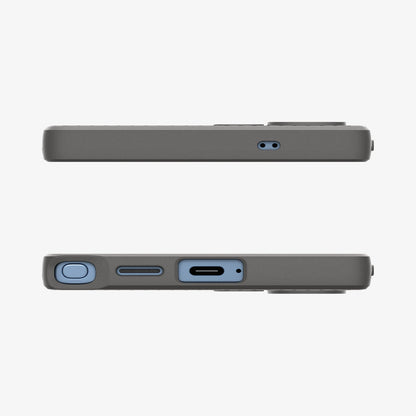 ACS08954 - Galaxy S25 Ultra Case Liquid Air in Marble Gray showing the top and bottom