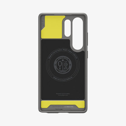 ACS08952 - Galaxy S25 Ultra Case Rugged Armor (MagFit) in Marble Gray showing the inner