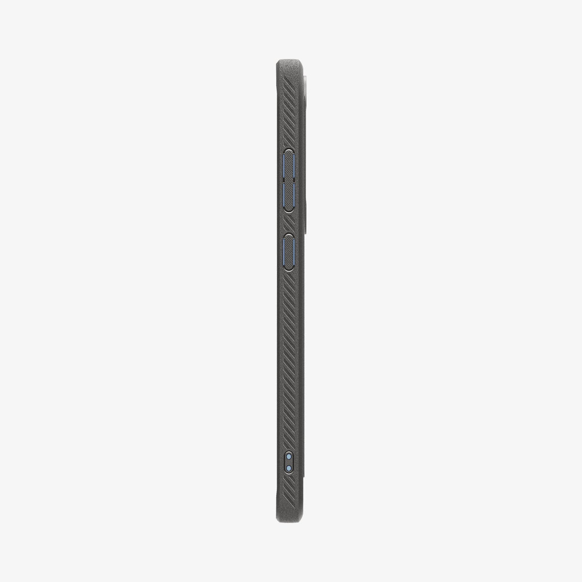 ACS08952 - Galaxy S25 Ultra Case Rugged Armor (MagFit) in Marble Gray showing the side